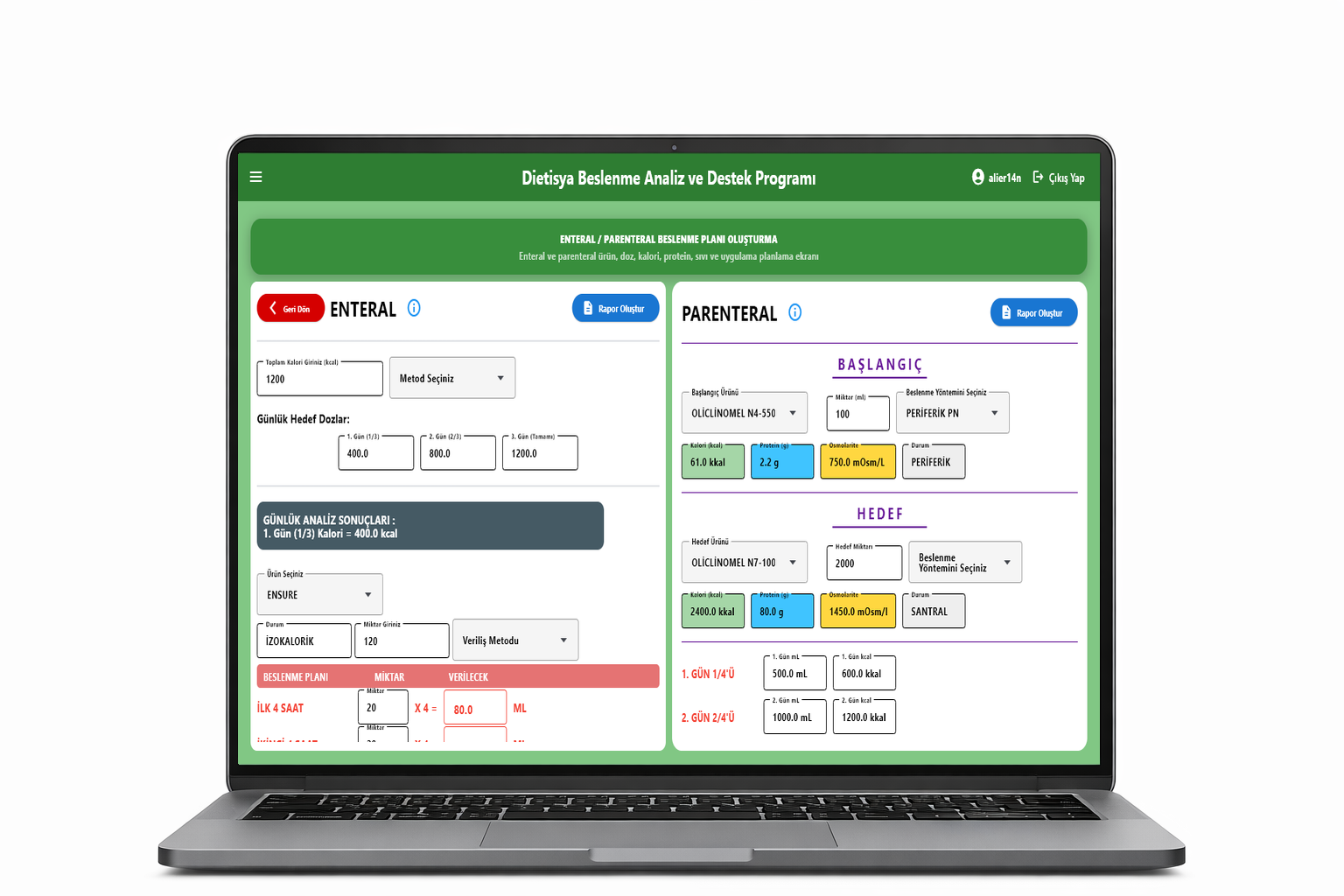 Beslenme Planı Oluşturma