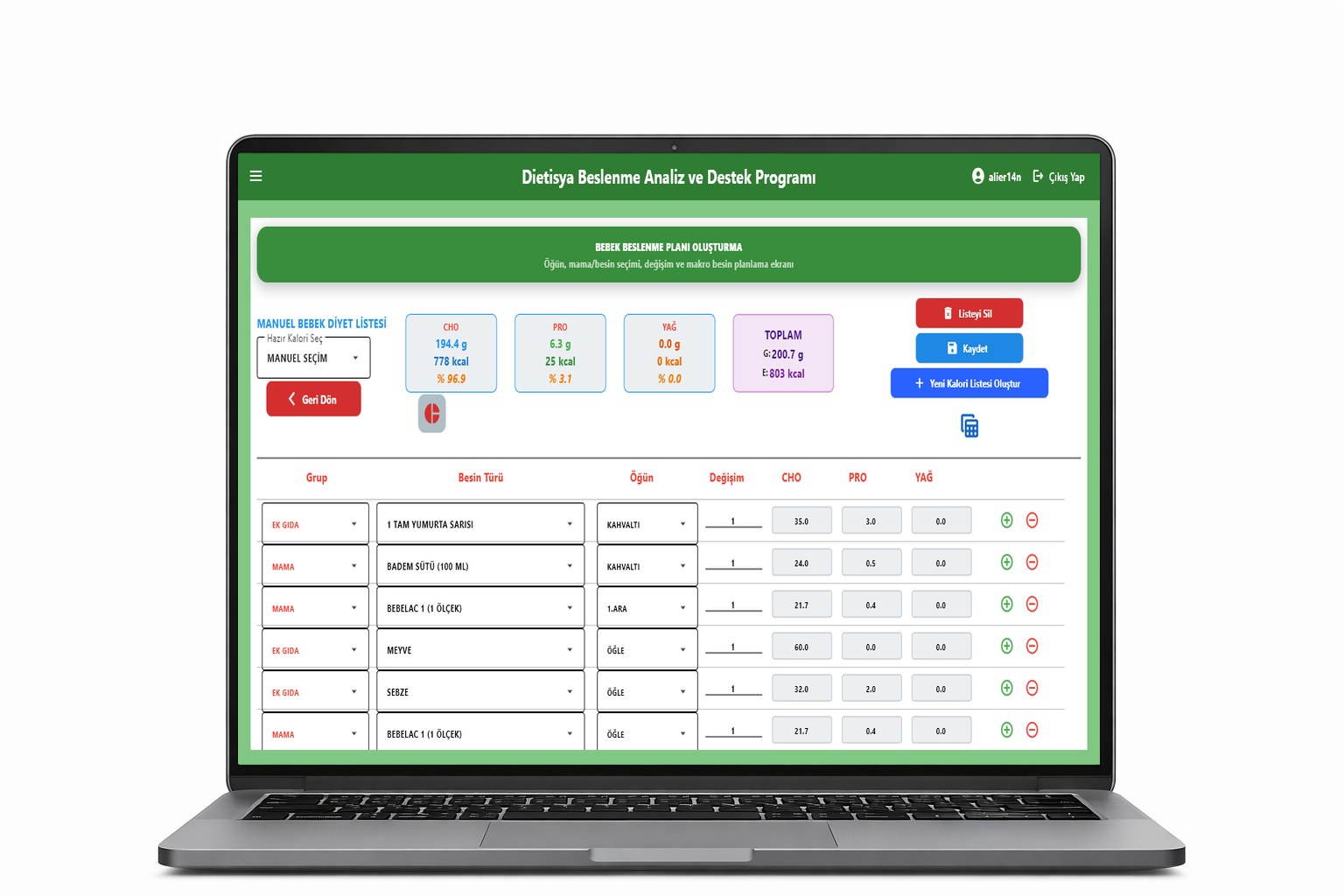 Beslenme Planı Oluşturma